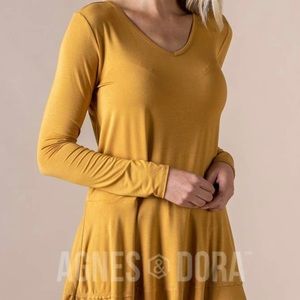 Agnes& Dora Fall In Line Tunic- Dark Mustard